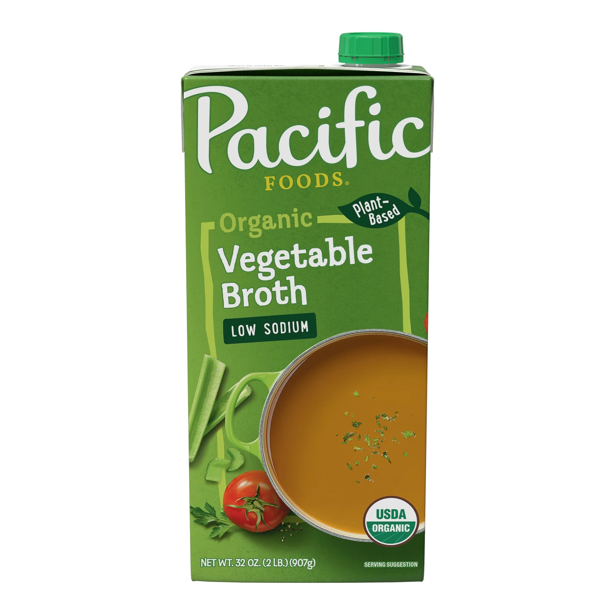 Pacific Foods Low Sodium Organic Vegetable Broth, 32 oz Carton | Walmart (US)