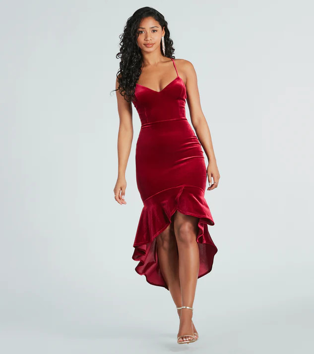 Feeling Sultry Velvet Mermaid Midi Dress | Windsor Stores