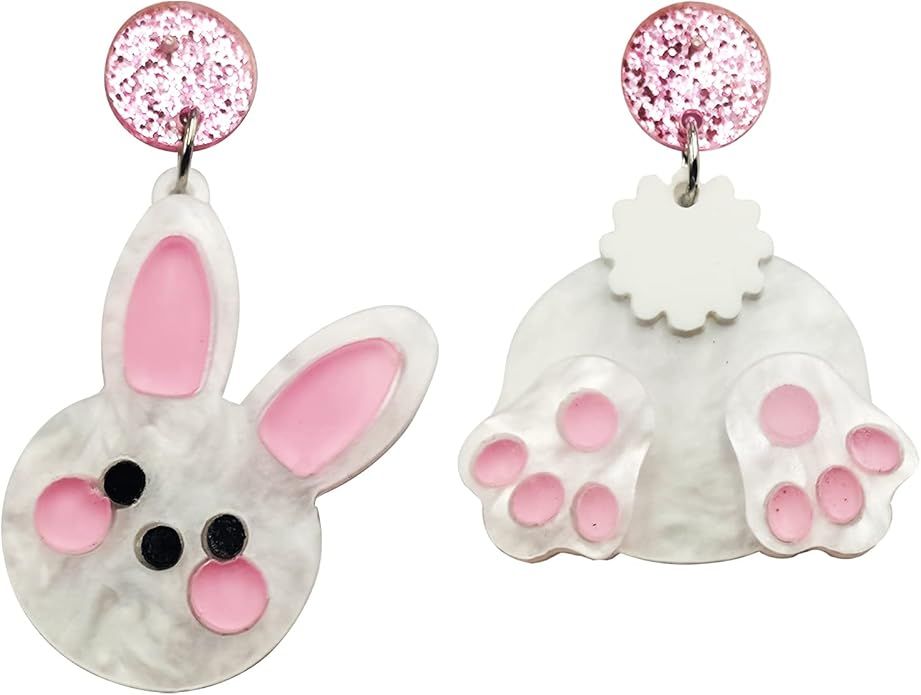 Easter Dangle Earrings for Women, Cute Eggs Bunny Drop Dangle Earrings, Easter Bunny Acrylic Earr... | Amazon (US)