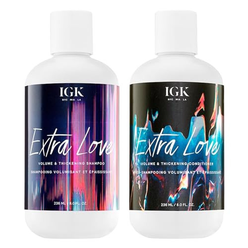 IGK EXTRA LOVE Volume & Thickening Shampoo & Conditioner Set | Volume + Scalp Balance + Oil Balance | Vegan + Cruelty-Free | 8 oz (Pack of 2) | Amazon (US)