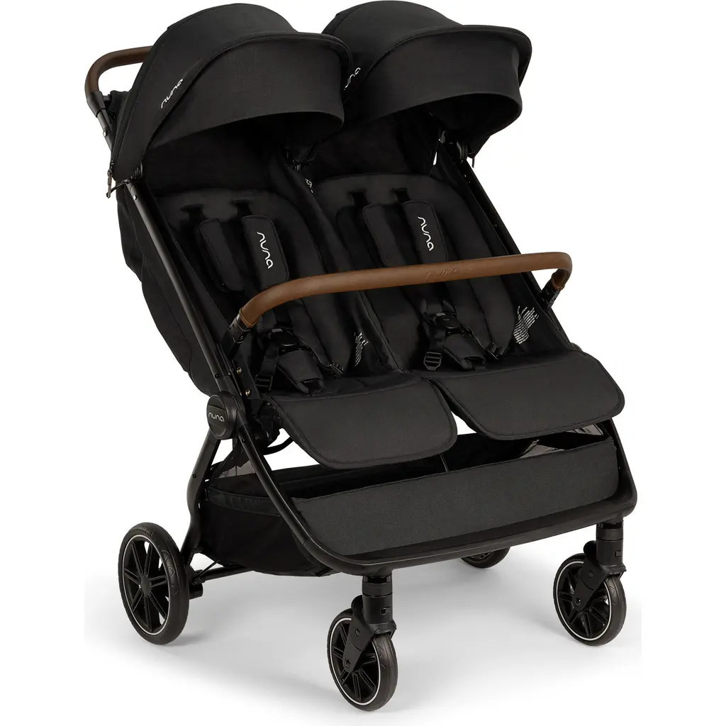 Nuna TRVL™ Compact Dubl Stroller in Caviar/cognac at Nordstrom | Nordstrom