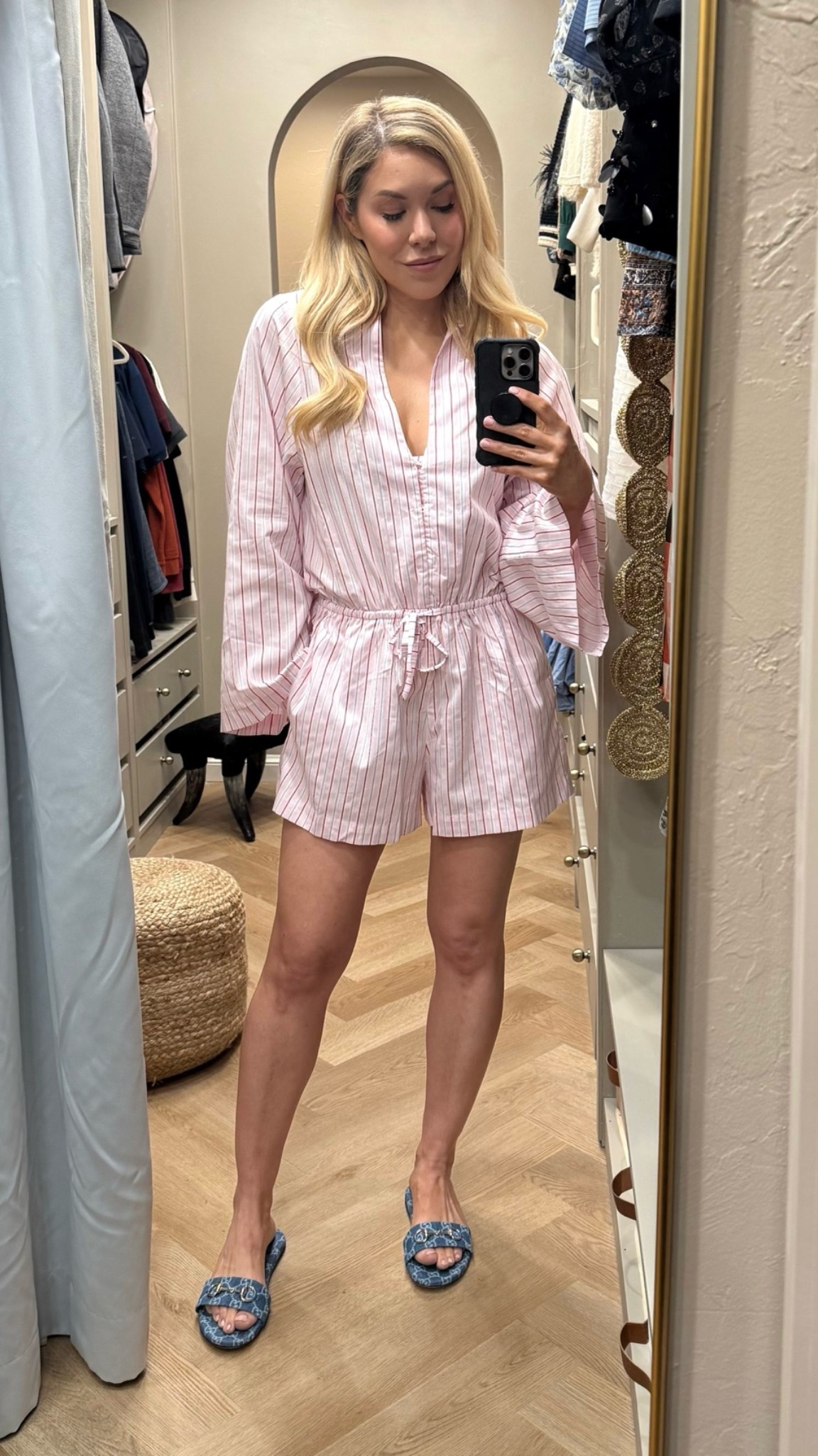 This romper is so cute! I linked where to get these Gucci slides for less, but it’s sold out then try the other 2 links.

#LTKootd #LTKdayinmylife #LTKgrwm