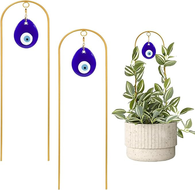 Plant Trellis for Climbing Plants indoor Evil Eye Decorations Mini Metal Houseplant Climber Suppo... | Amazon (US)