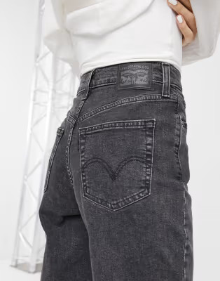Levi's high waisted taper jean in washed black | ASOS (Global)