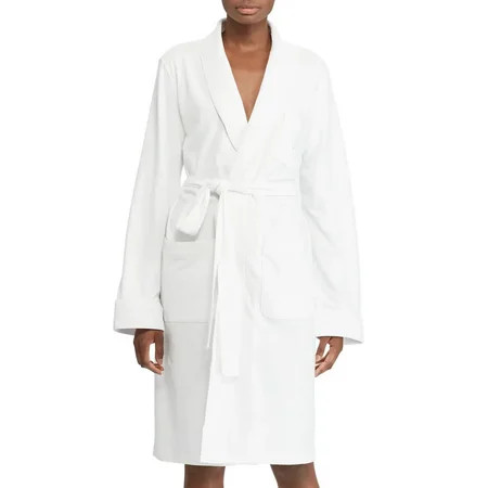 Ralph Lauren WHITE Essentials Quilted Collar and Cuff Robe US Medium | Walmart (US)