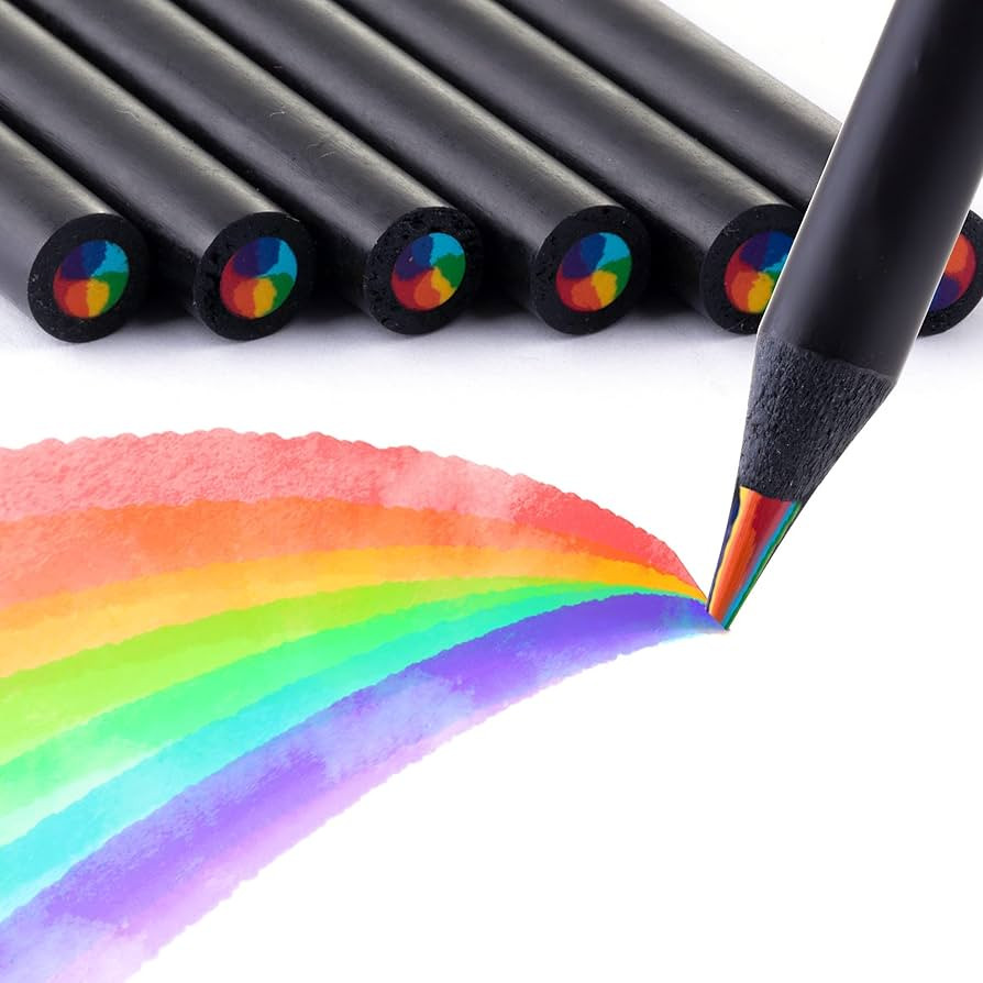 TINNIVI Art Supplies for Kids and Adults, 7 Color in 1 Black Wooden Rainbow Colored Pencils Pre-s... | Amazon (US)