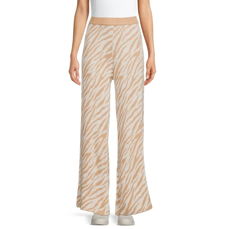 Time and Tru Women's Jacquard Sweater Rib Pants | Walmart (US)