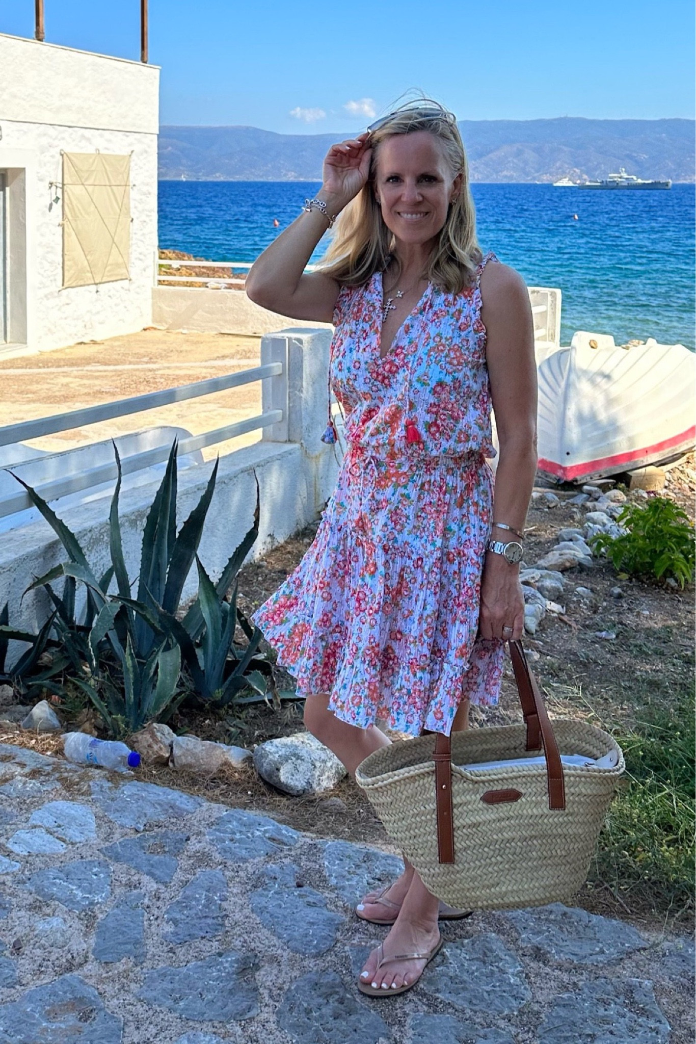 White eyelet beach cover up with floral print from Poupette Saint Barts
Greece 
Best beach tote


#LTKFind #LTKstyletip #LTKSeasonal