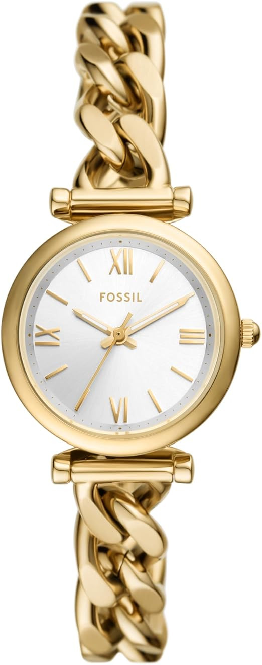Fossil Women's Carlie Mini Quartz Stainless Steel Three-Hand Watch, Color: Gold (Model: ES5329) | Amazon (US)
