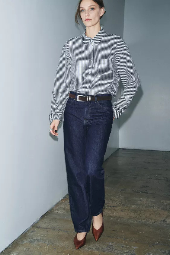 ZW COLLECTION HI-RISE STRAIGHT LEG JEANS | Zara Canada