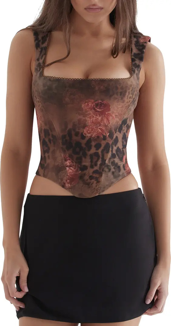 Kalina Animal Print Corset Top | Nordstrom