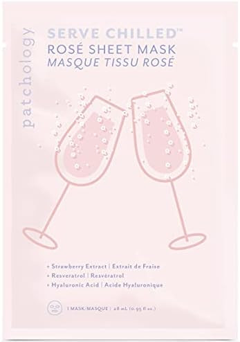 Amazon.com: Patchology Serve Chilled Rosé Facial Sheet Mask with Hyaluronic Acid - Men and Women... | Amazon (US)