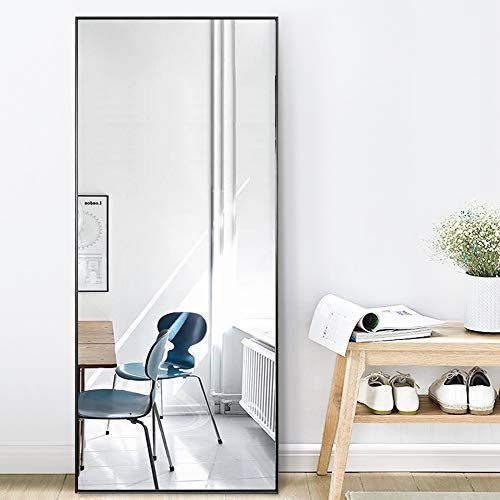 PexFix Floor Mirror Full Length, Simple Sleek Bedroom Rectangle Mirror Aluminum Alloy Frame Moder... | Amazon (US)