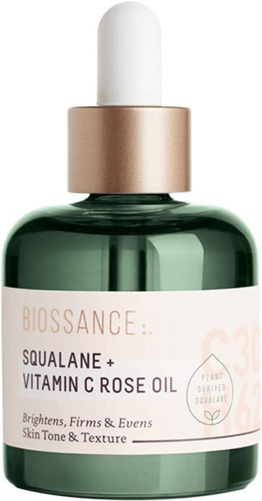 BIOSSANCE Squalane + Vitamin C Rose Oil, Green Bottle, 30ml | Amazon (US)