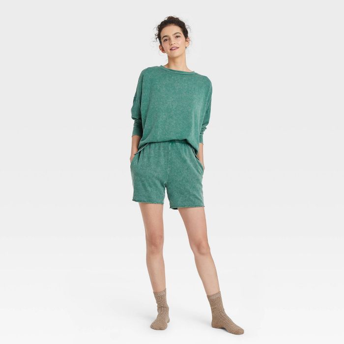 Women's French Terry Lounge Sweatshirt - Colsie™ Green | Target