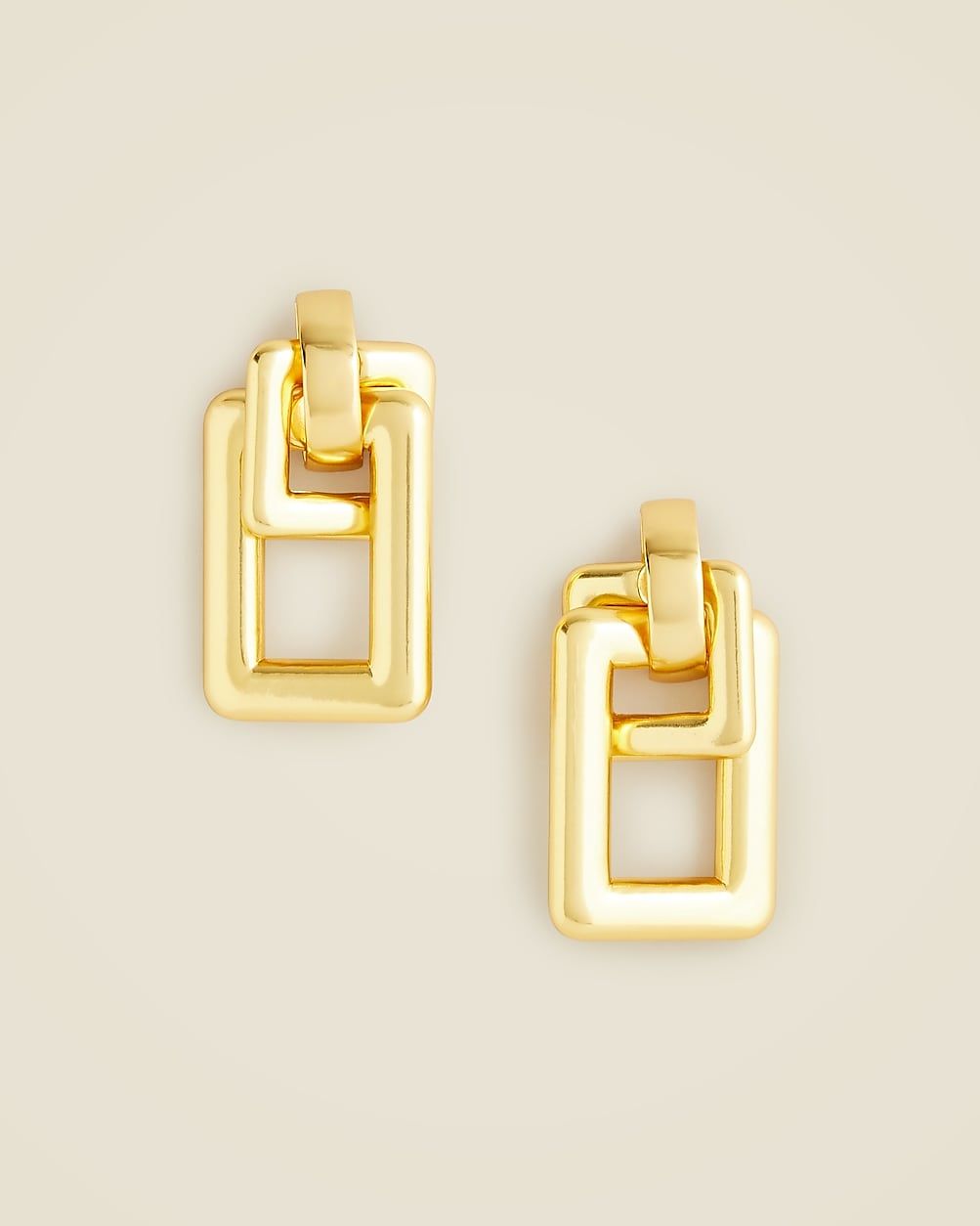 Oversized double-square link earrings | J. Crew US