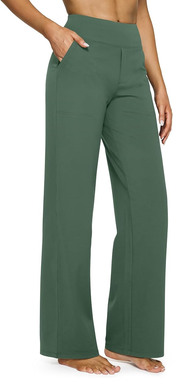 G4Free EverGoing Yoga Pants Women Wide Leg Pants with Pockets High Waist Stretch Dress Casual Swe... | Amazon (US)