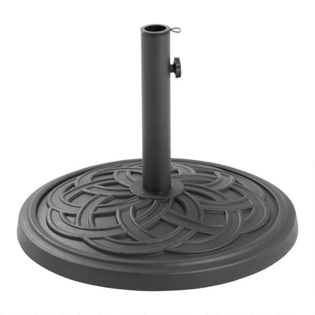 Round Black Circle Weave Patio Umbrella Stand | World Market