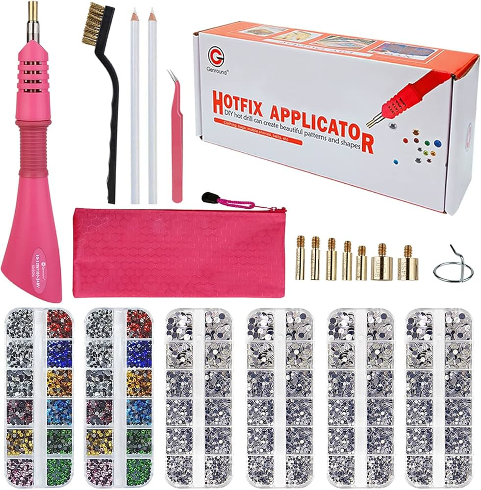 Hotfix Applicator, Genround Bedazzler Kit with Rhinestones Iron-on Hotfix Applicator Tool Wand To... | Amazon (US)