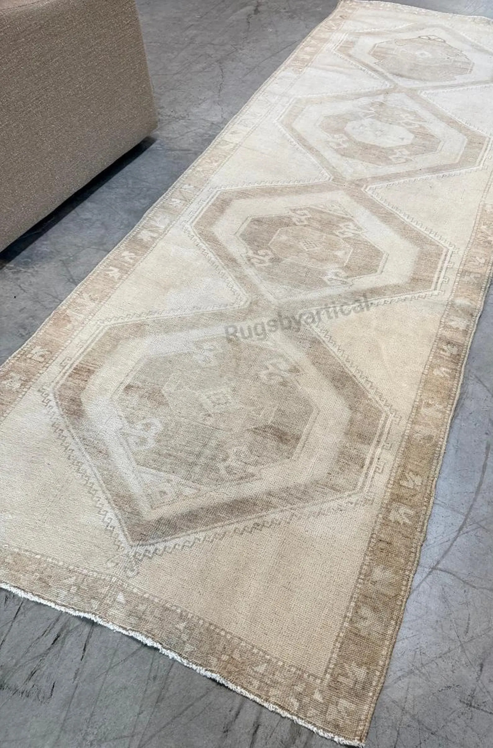 Antique Runner Oushak Rug Beige, Muted Brown Turkish Carpets Antique Handmade Wool Rug Contempora... | Etsy (US)