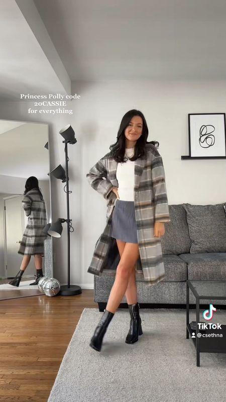 Fall and holiday favorites from Princess Polly! 

Wearing a size 2, XS/S in everything except the white sweater, which is a S/M but I wish I sized up 1 more in that sweater! Everything else is TTS. 

#falloutfits #plaidcoat #princesspolly #miniskirt #fallcoat #holidaydress 

#LTKHoliday #LTKshoecrush #LTKSeasonal