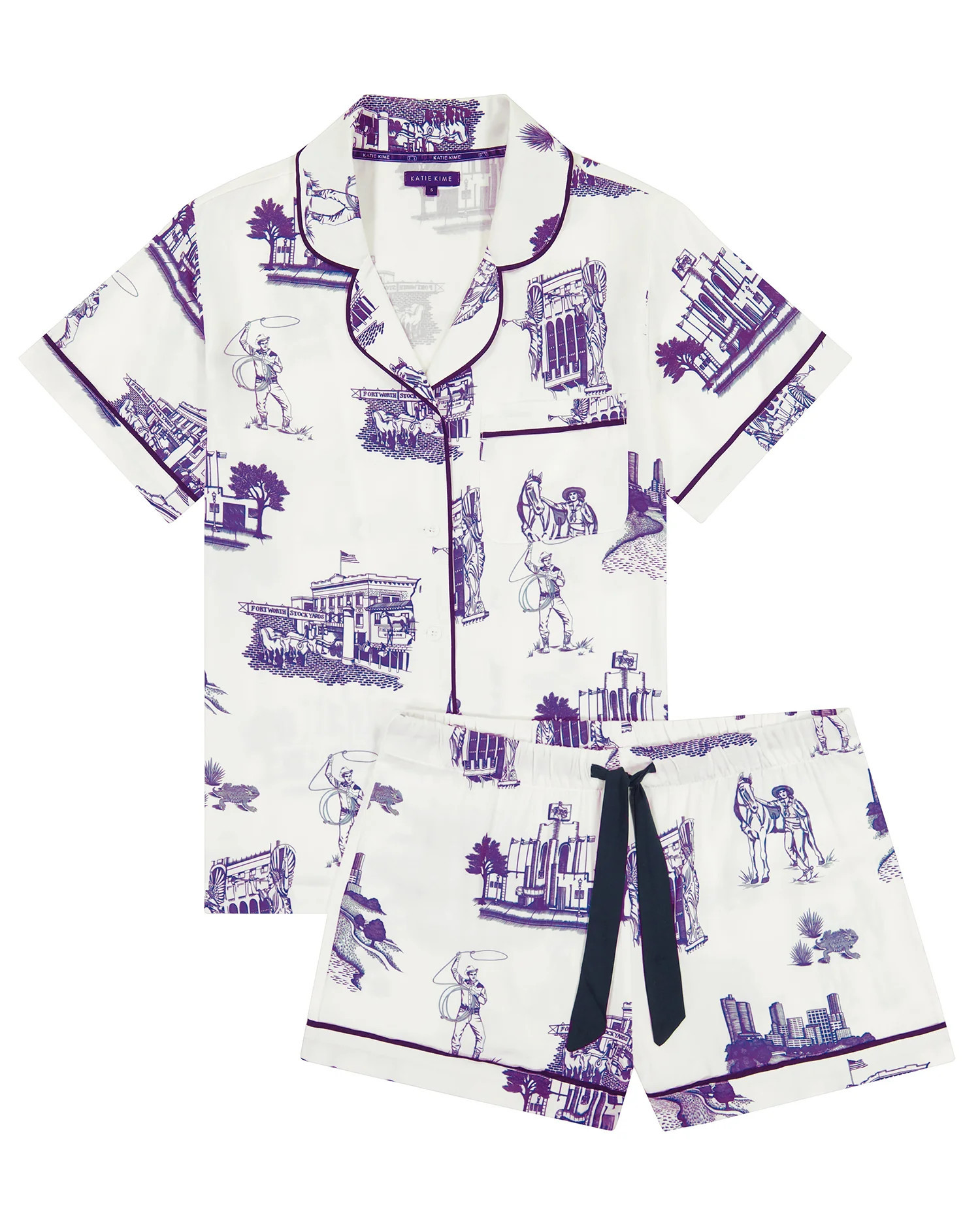 Fort Worth Toile Pajama Shorts Set | Katie Kime Inc