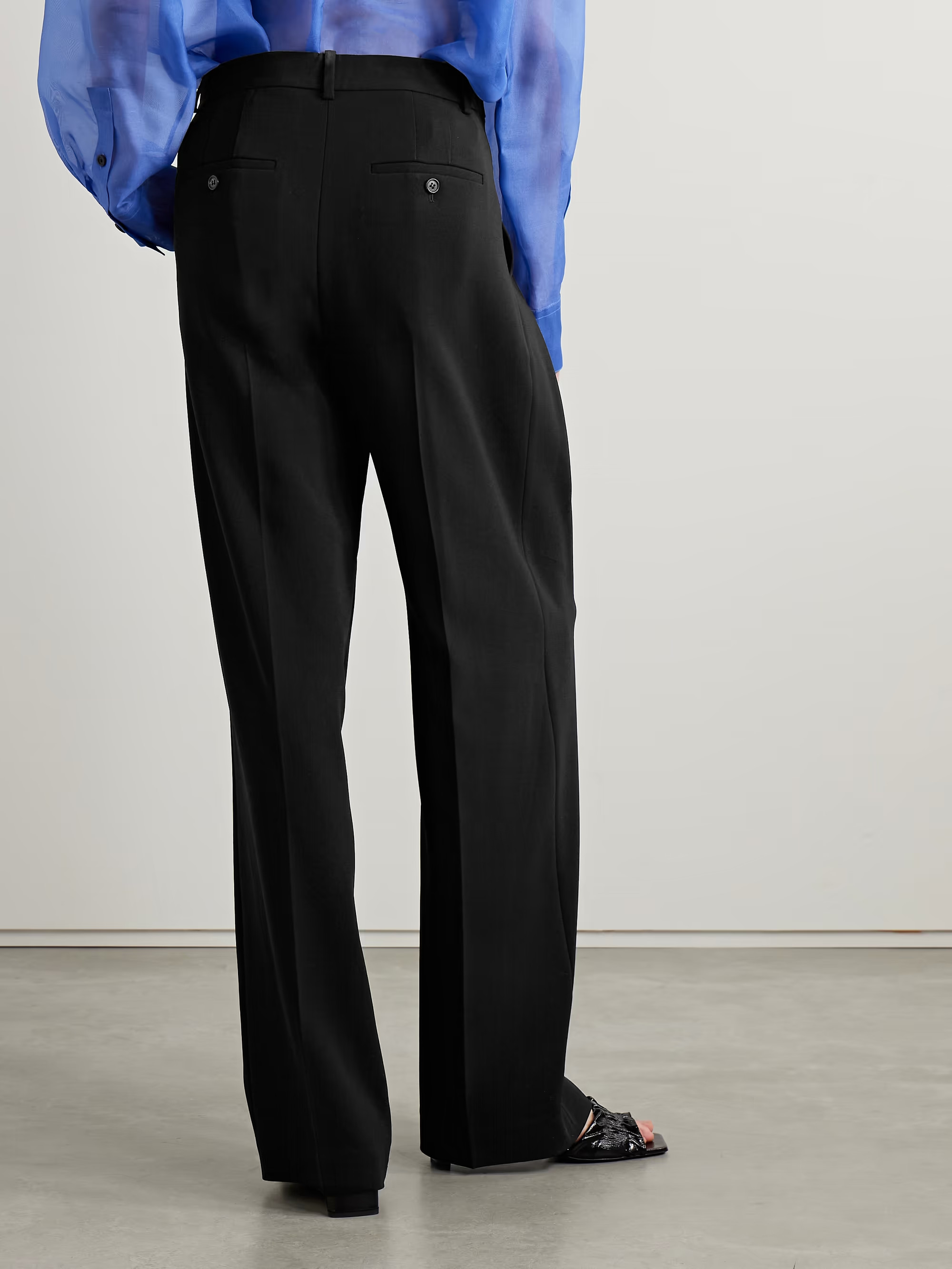 Pleated crepe wide-leg pants | NET-A-PORTER (US)