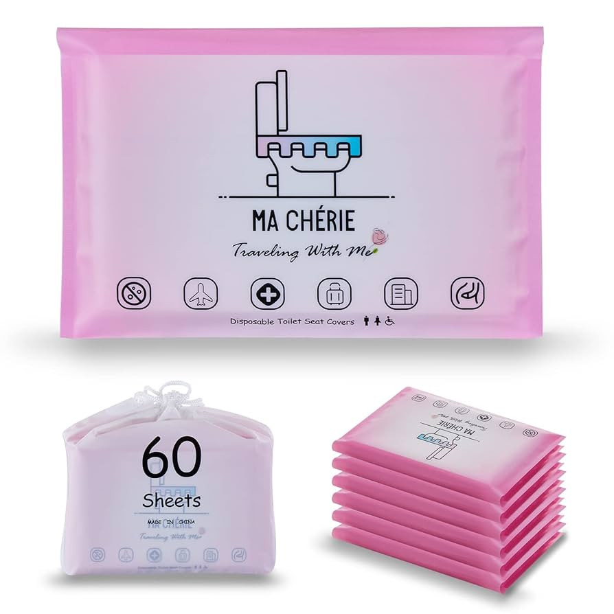 MA CHÉRIE Disposable Toilet Seat Cover 60 Pcs,Extra Large,Flushable,Travel and Pocket Size | Amazon (US)