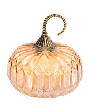 Diamond Textured Glass Pumpkin | Marshalls