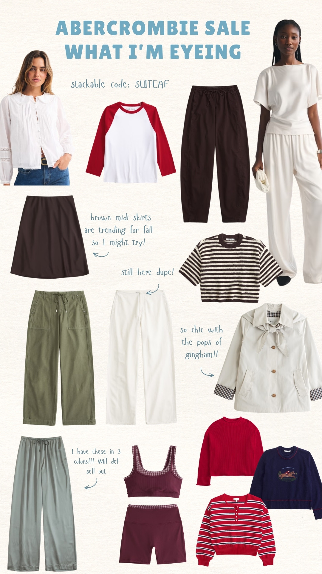 Abercrombie is doing 20-40% off rn and get an extra 15% off with code SUITEAF  

 #LTKgrwm #LTKootd #LTKSaleAlert