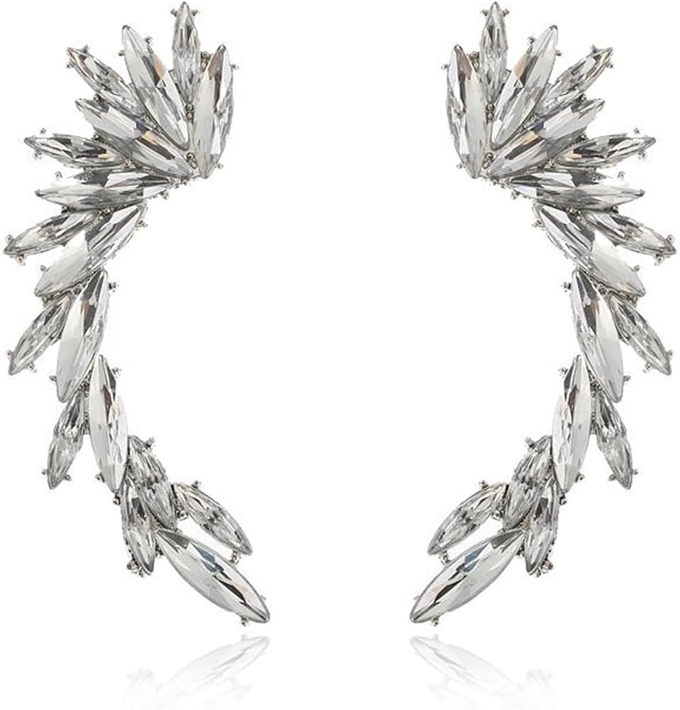 Crystal Ear Cuff Earrings Rhinestone Ear Climbers Earrings for Women Ear Cuff Wrap Clip Stud Earr... | Amazon (CA)