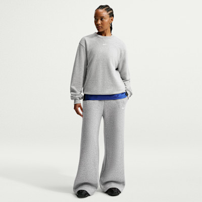 Nike Women's Studio Fleece Medium Weight Mid-Rise Wide-Leg Pants in Blue | IU1958-410 | Nike (US)