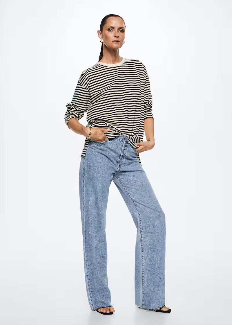 High-rise wideleg jeans | MANGO (US)