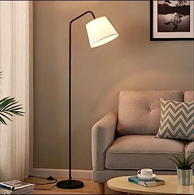 Arc Floor Lamp, LED Floor Lamp with Hanging White Lamp Shade, Modern Standing Lamp with Foot Swit... | Amazon (US)