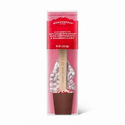 Holiday Dark Chocolate Hot Cocoa Stir Spoon With Peppermint & Marshmallows - 1.94oz - Wondershop... | Target