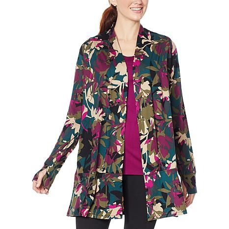 Comfort Code Stretch Jersey Knit Open Front Cardigan - 9544482 | HSN | HSN