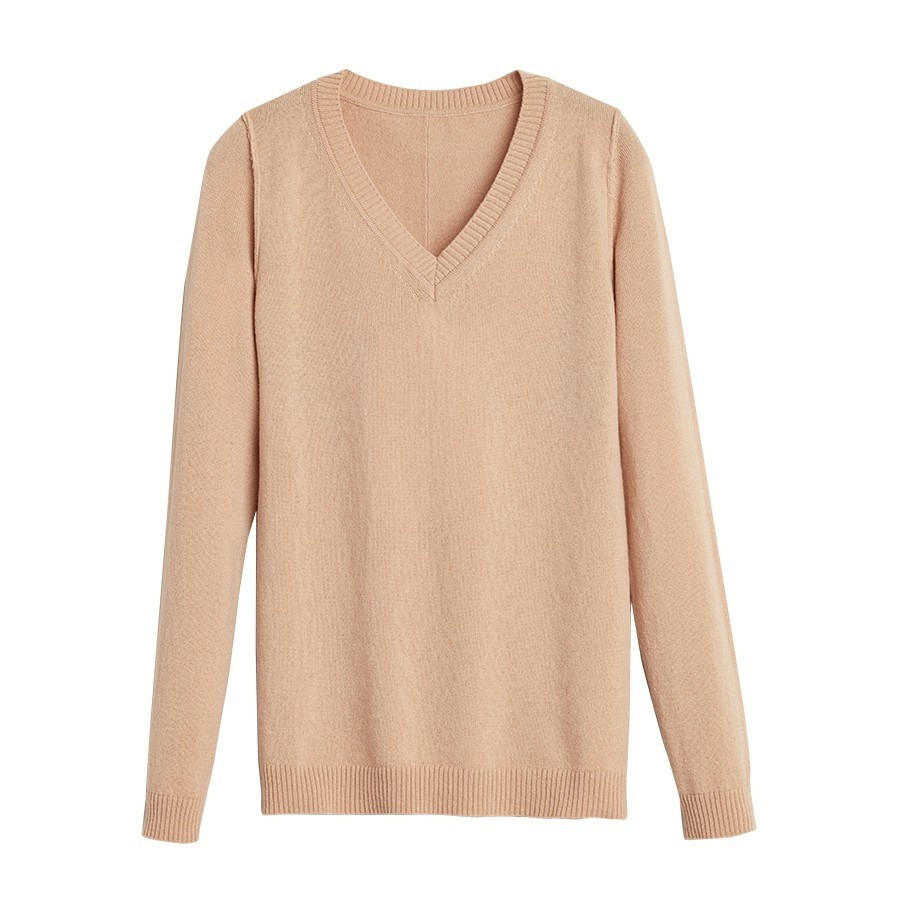 Wool Cashmere Slim V-Neck Sweater | Cuyana