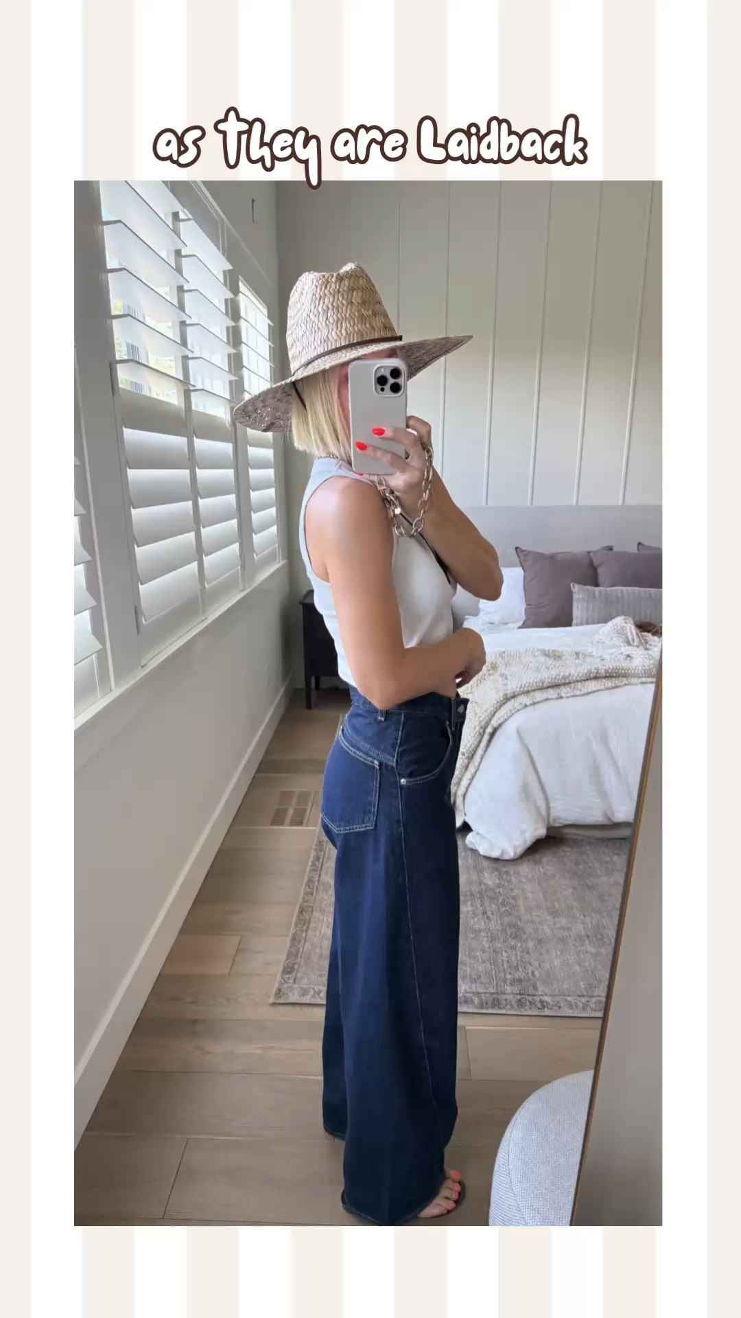 Bold, laid back baggy barrel jeans with the COOLEST (and flattering!) back pockets. 
Be sure and size down. Wearing size 26

#LTKMothersDay #LTKOver40 #LTKgrwm