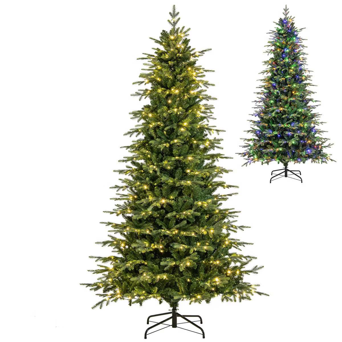 Tangkula 9/7.5/6 FT Pre-lit Artificial Christmas Tree, Hinged Xmas Tree w/ 1770/1162/714 Branch T... | Target