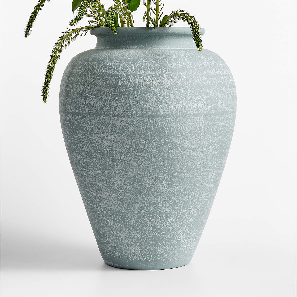 Ophelia Ocean Blue Ceramic Vase 17" + Reviews | Crate & Barrel | Crate & Barrel