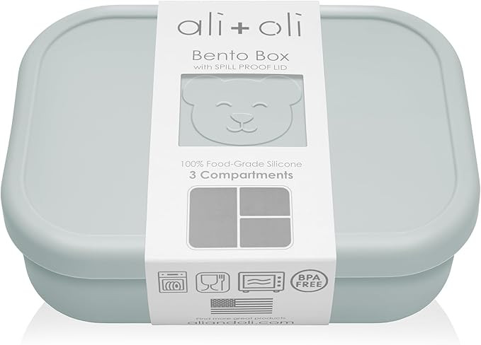 Ali+Oli Kids Bento Box – Silicone Lunch Box with Compartments (Blue) | BPA-Free, Dishwasher Saf... | Amazon (US)