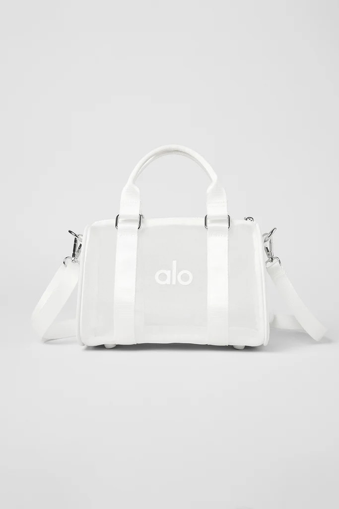 Mini Sheer Duffle, Workout Duffle Bag, ALO Duffle Bag, Sports Bag, Women Tote Bag, White Summer Bag | Alo Moves