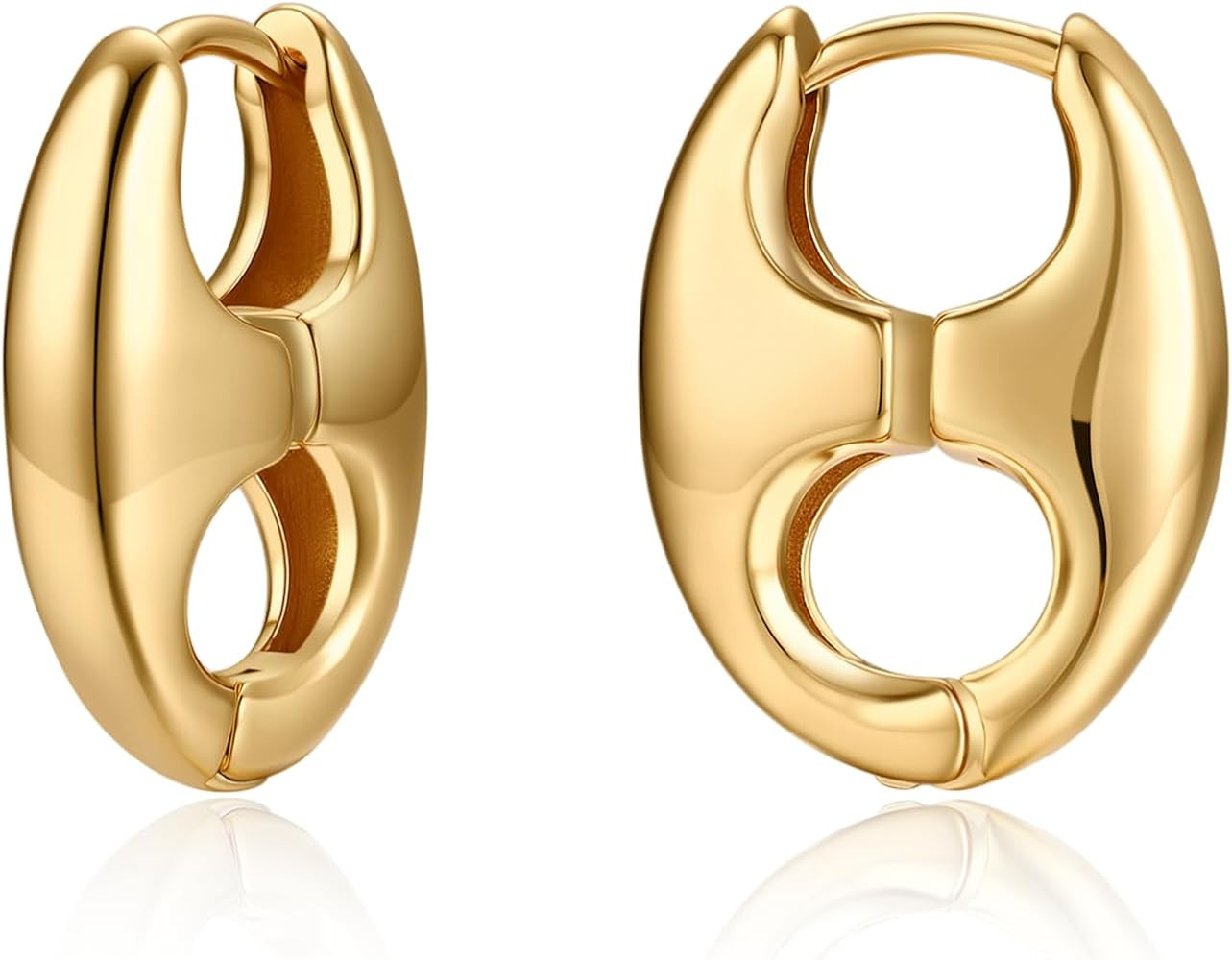 Green Crystal huggie gold hoop earrings for women Girls,14K Gold Plated with 925 Sterling Silver ... | Amazon (US)