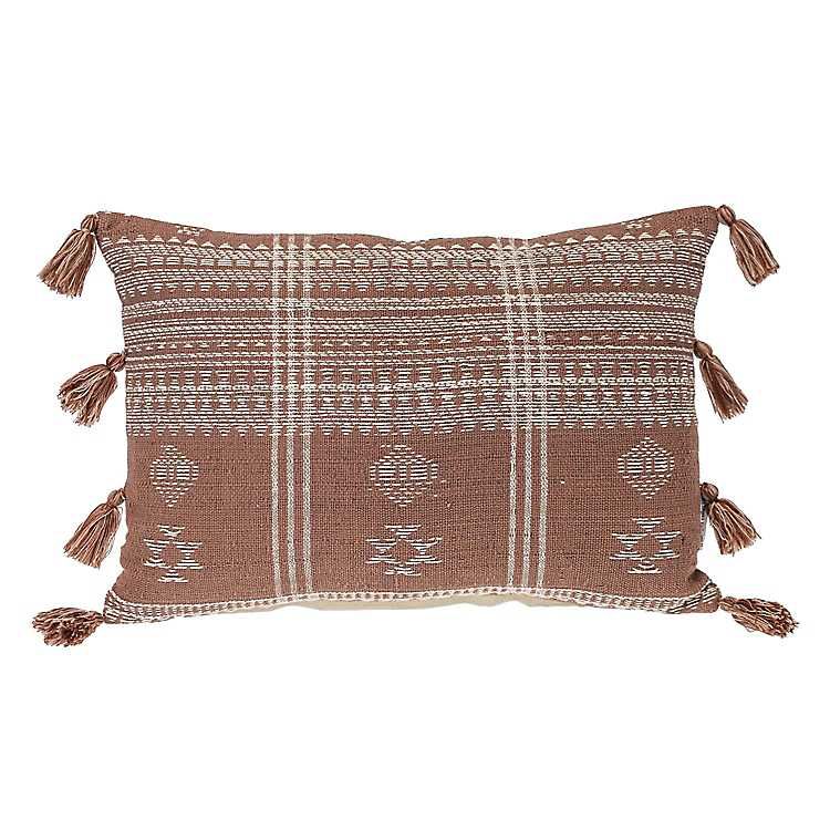 Brown Boho Stripes Lumbar Pillow | Kirkland's Home