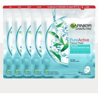 Garnier Pure Active Tea Tree Sheet Mask Pack of 5 Face Masks | PrettyLittleThing UK