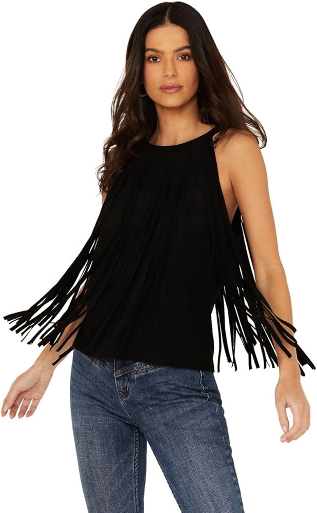 Idyllwind Women's Madie Faux Suede Fringe Tank - IWSP24K1-BLK Medium US Black | Amazon (US)