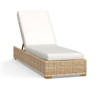 Huntington Wicker Outdoor Chaise Lounge with High Performance Cushion Covers | Pottery Barn (US)