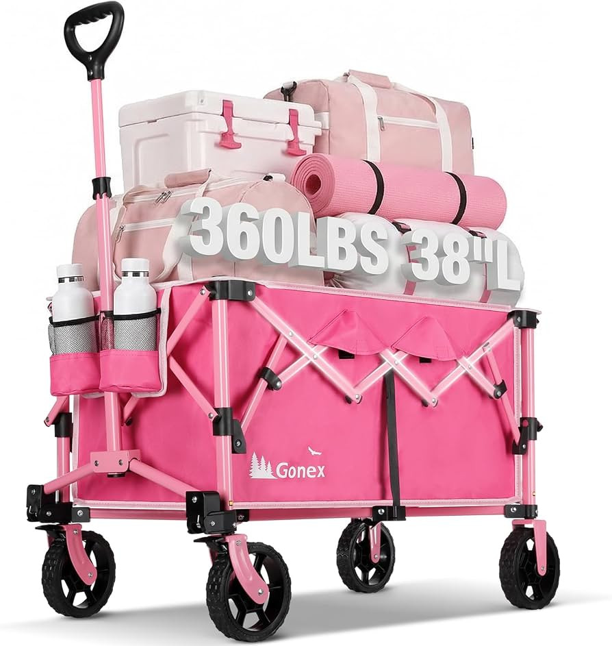 Gonex 38''L Collapsible Foldable Wagon Cart with 360lbs Weight Capacity,220L Folding Utility Gard... | Amazon (US)