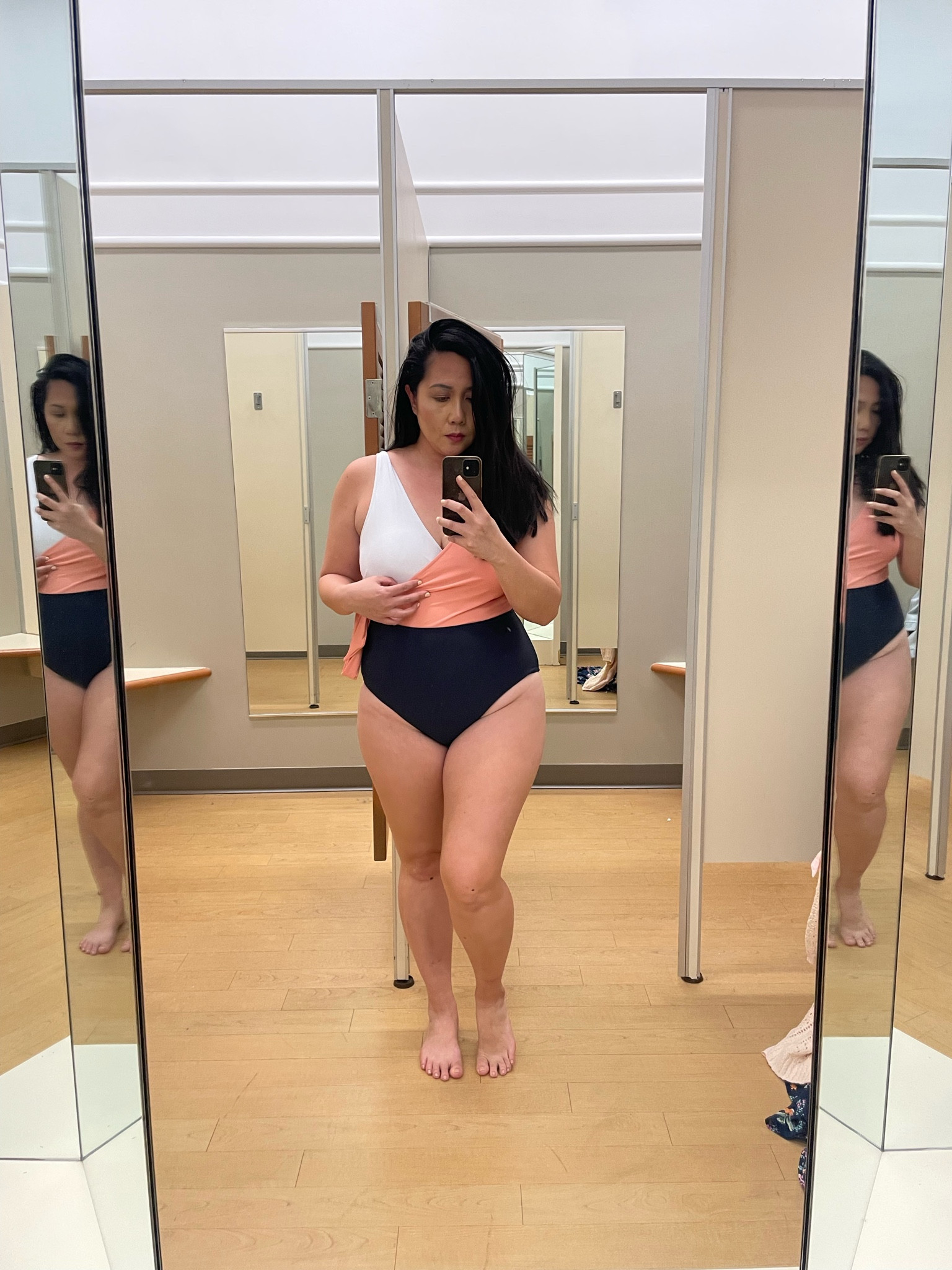 Super cute color block one piece. 

#LTKSeasonal #LTKswim #LTKcurves