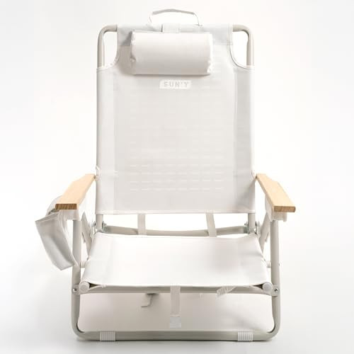 SUN'Y Escapes Portable Backpack Beach Chair for Adults - Seashell White | Amazon (US)